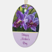 Happy Moederdag paarse bloemen Keramisch Ornament (Links)