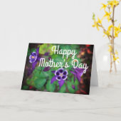 Happy Moederdag Paarse Columbine Flowers Kaart (Gele Bloem)