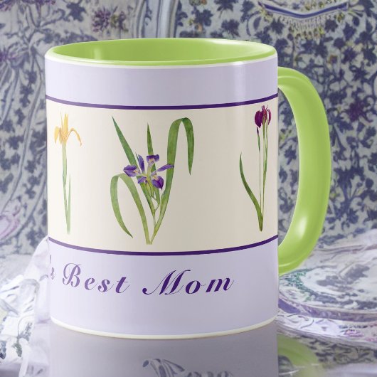 Happy Moederdag Paarse Irises World's Best Mam Mok