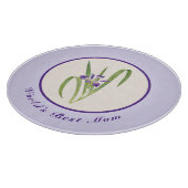 Happy Moederdag Paarse Irises World's Best Mam Snijplank (Hoek)