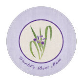 Happy Moederdag Paarse Irises World's Best Mam Snijplank (Voorkant)