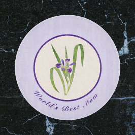 Happy Moederdag Paarse Irises World's Best Mam Snijplank