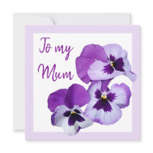 Happy Moederdag  paarse pansy floral
