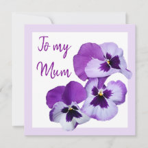 Happy Moederdag  paarse pansy floral