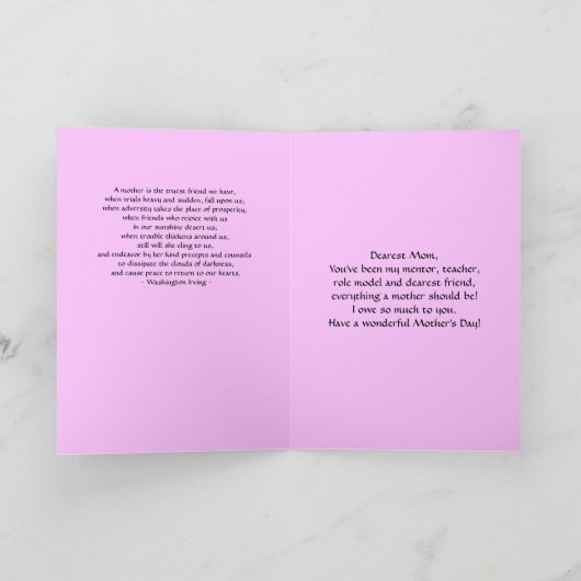 Happy Moederdag Paarse Phalaenopsis Orchidee Kaart (Binnen)