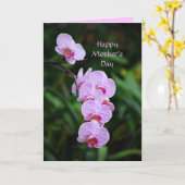 Happy Moederdag Paarse Phalaenopsis Orchidee Kaart (Gele Bloem)