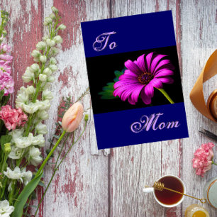 Happy Moederdag Paarse Roze Daisy III Kaart