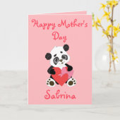 Happy Moederdag  Panda Kaart (Gele Bloem)