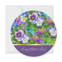 Happy Moederdag Pansy Violet Flowers Waterverf