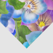 Happy Moederdag Pansy Violet Flowers Waterverf Tissuepapier (Detail)