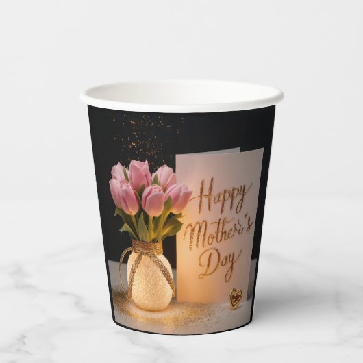 Happy Moederdag Papieren Bekers (Achterkant)