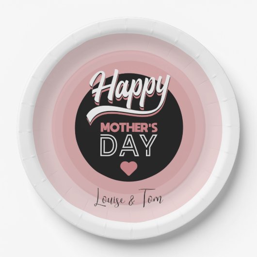 Happy moederdag papieren bordje (Voorkant)