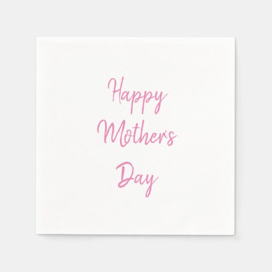 Happy Moederdag Party 2024 Roze Eenvoudig Modern Servet (Voorkant)