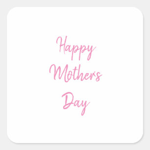 Happy Moederdag Party 2024 Roze Eenvoudig Modern Vierkante Sticker