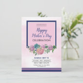 Happy Moederdag Party-uitnodiging Kaart (Staand voorkant)