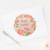 Happy Moederdag,  pastelroze, Ronde Sticker (Envelop)