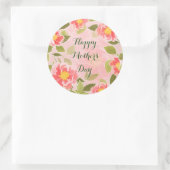 Happy Moederdag,  pastelroze, Ronde Sticker (Tas)