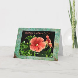 Happy Moederdag Peach Hibiscus Kaart