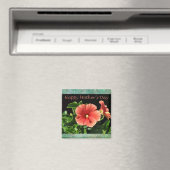 Happy Moederdag Peach Hibiscus Magneet (Insitu (Vaatwasser))
