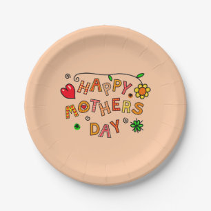 Happy Moederdag Peach Papieren Bordje