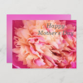 Happy Moederdag Peony Briefkaart (Voorkant / Achterkant)