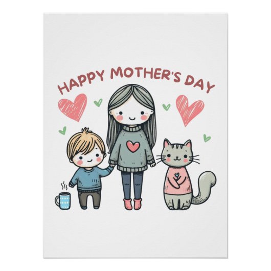 Happy Moederdag Perfect Poster (Voorkant)