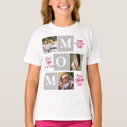 Happy Moederdag Personaliseer de tekst van de foto T-shirt (Voorkant)