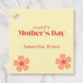 Happy Moederdag perzikbloemen roze Bedankjes Labels (Voorkant)