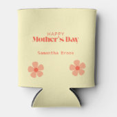 Happy Moederdag perzikbloemen roze Blikjeskoeler (Voorkant)