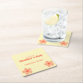 Happy Moederdag perzikbloemen roze Kartonnen Onderzetters (Insitu)