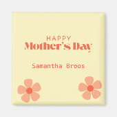 Happy Moederdag perzikbloemen roze Magneet (Voorkant)