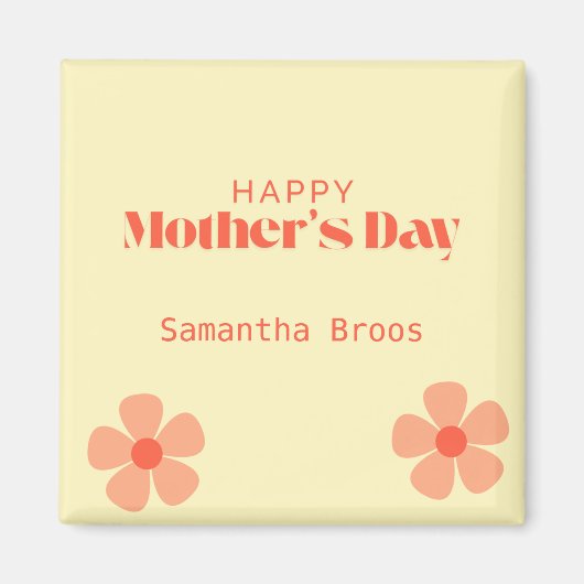 Happy Moederdag perzikbloemen roze Magneet (Voorkant)