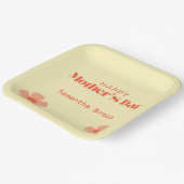 Happy Moederdag perzikbloemen roze Papieren Bordje (Gebogen)