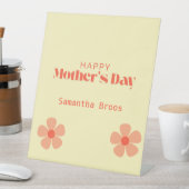 Happy Moederdag perzikbloemen roze Reclamebord Met Voetstuk (Insitu)