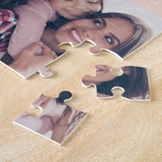 Happy Moederdag Photo Collage & Floral Pattern Legpuzzel (Zijkant)