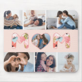Happy Moederdag Photo Collage & Floral Pattern Muismat (Voorkant)