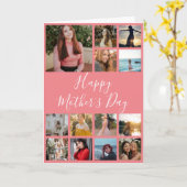 Happy Moederdag Photo Collage Pink en White Kaart (Gele Bloem)