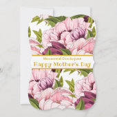 Happy Moederdag Photo Gold Pink Peony Floral Feestdagenkaart (Voorkant)