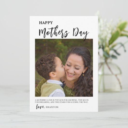 Happy Moederdag Photo Holiday Kaart (Staand voorkant)