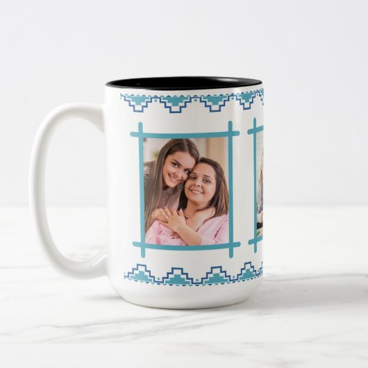 Happy Moederdag Photo Lijst Tweekleurige Koffiemok (Links)