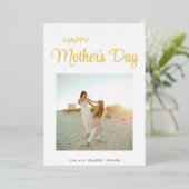 Happy Moederdag Photo minimalist Folie Feestdagenkaart (Staand Voorkant)