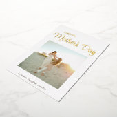 Happy Moederdag Photo minimalist Folie Feestdagenkaart (Gedraaid)