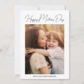 Happy Moederdag Photo Minimalist Kaart (Voorkant)