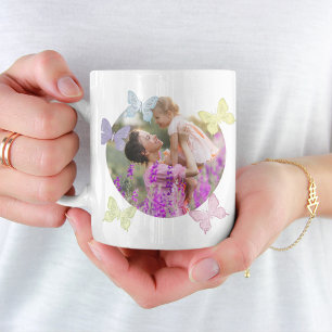 Happy Moederdag Photo Pastel Butterflies Cute Koffiemok