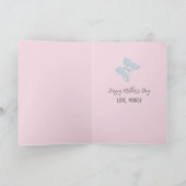 Happy Moederdag Photo Pastel Cute Butterflies Kaart (Binnen)