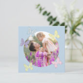 Happy Moederdag Photo Pastel Cute Butterflies Kaart (Staand voorkant)