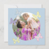 Happy Moederdag Photo Pastel Cute Butterflies Kaart (Voorkant)