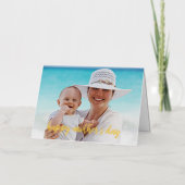 Happy Moederdag Photo Template Gold Script Kaart (Voorkant)