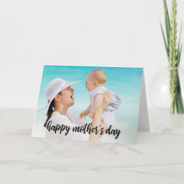 Happy Moederdag Photo Template zwart script Kaart
