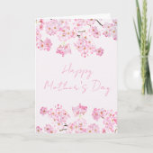 Happy moederdag Pink Cherry Blossom Flower Card (Voorkant)